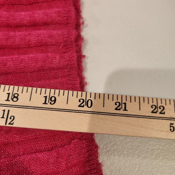 Pilcro Hot Pink V Neck Ribbed Boxy Dolman Sleeve Sweater Size Small Oversized - Picture 9 of 11